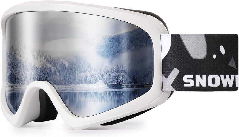 Snower Kids Ski Goggles, Anti-Fog Snow Goggles with OTG Design, 100% UV Protection, HD Lens for Kids Boys Girls - Image 1